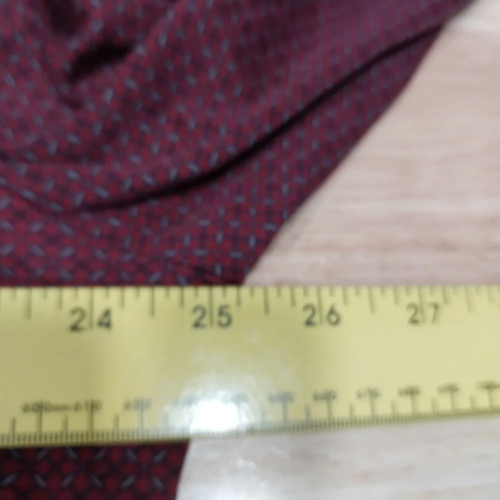 Cremieux Mens Button Down Shirt Geometric Pattern XL Burgundy RED 100% Cotton